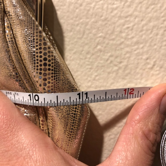 Dune London gold satin purse with gold chain, clutch for evening, mini size - Picture 5 of 6